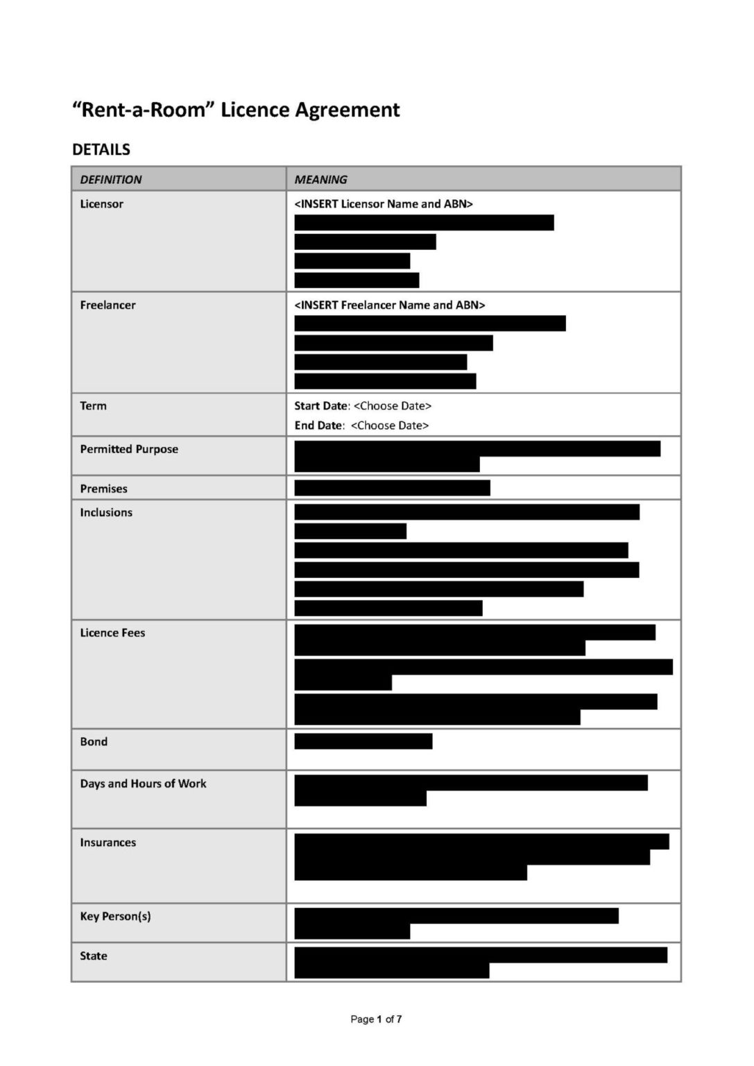 Rentaroom Agreement Hair or Beauty Salon CherryPicka